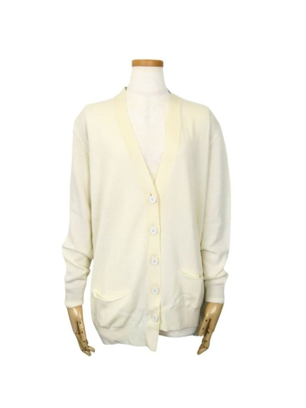 Loewe Cardigan XS Wool Ivory Sac Blue Asymmetrical Bicolor Apparel Women